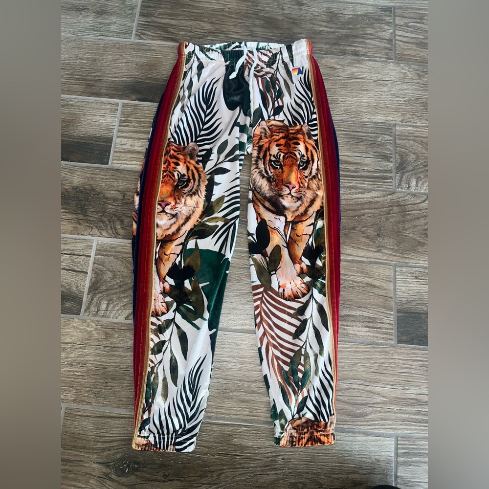 Aviator Nation Jungle Print velvet Pant RARE - Picture 2 of 6